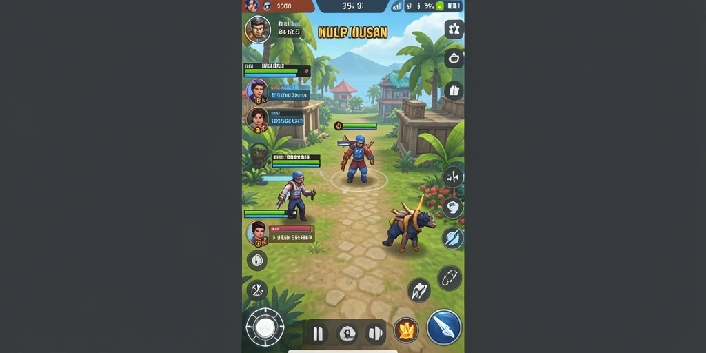 Cuplikan fitur multiplayer dengan pemain berinteraksi satu sama lain.