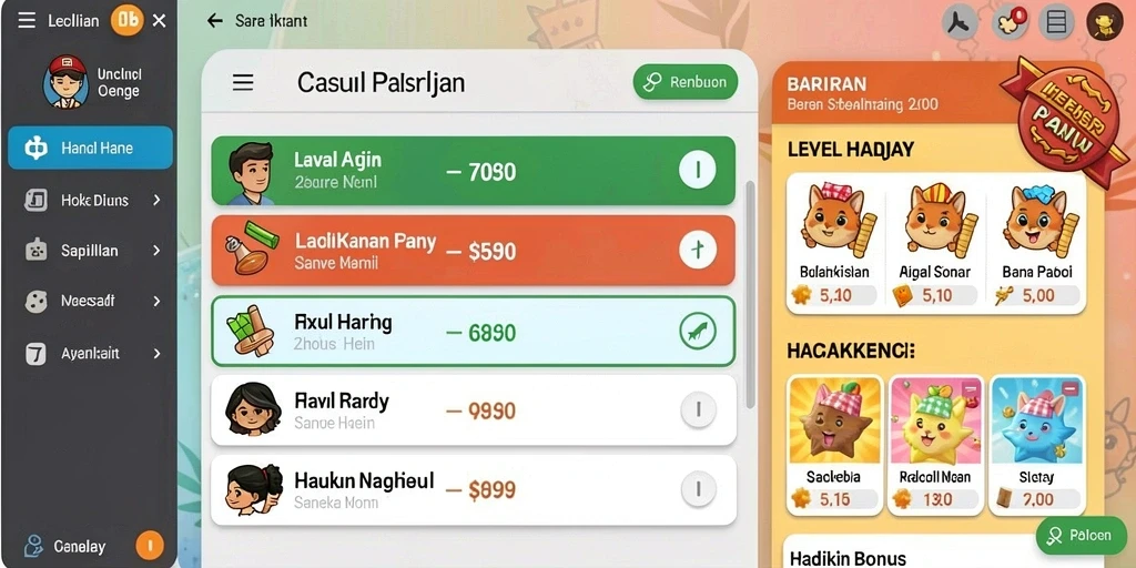 Tangkapan layar yang menampilkan berbagai mode permainan.